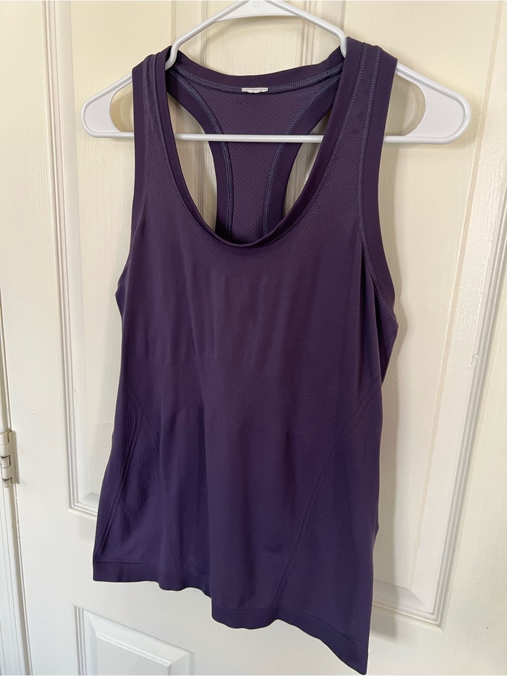 Athleta Eggplant Purple Seamless Mesh Racerback Tank - Picture 3 of 8
